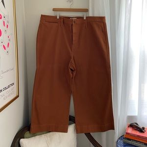 Madewell NWT Emmett Canvas Cropped Pant Burnt Sienna Plus Size | 36